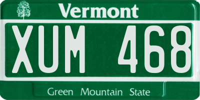 VT license plate XUM468