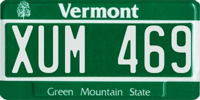 VT license plate XUM469