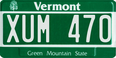 VT license plate XUM470