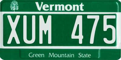 VT license plate XUM475