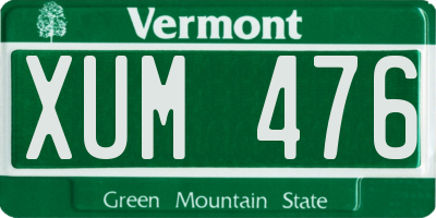 VT license plate XUM476