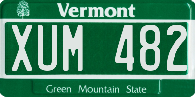 VT license plate XUM482
