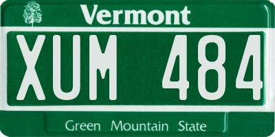 VT license plate XUM484