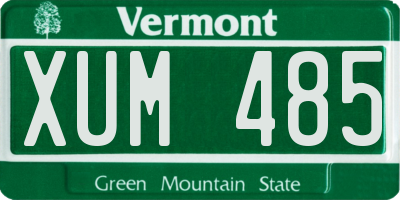 VT license plate XUM485