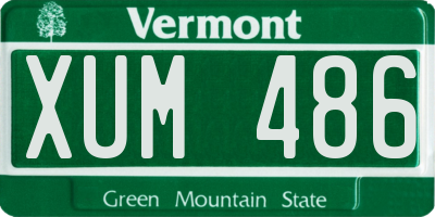 VT license plate XUM486