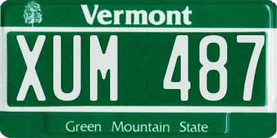 VT license plate XUM487