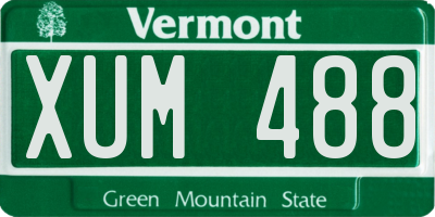 VT license plate XUM488