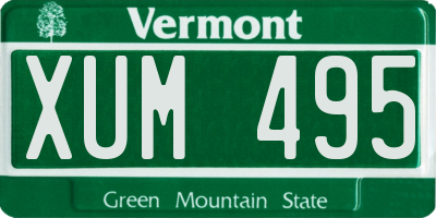 VT license plate XUM495