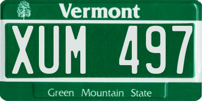 VT license plate XUM497