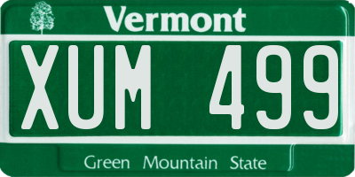VT license plate XUM499