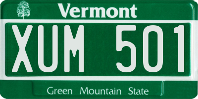 VT license plate XUM501