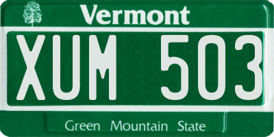 VT license plate XUM503