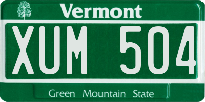 VT license plate XUM504