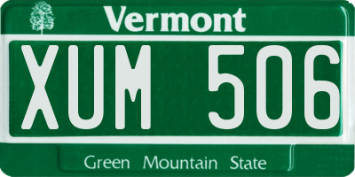 VT license plate XUM506