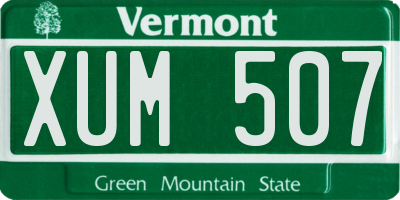 VT license plate XUM507