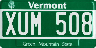 VT license plate XUM508