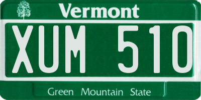 VT license plate XUM510