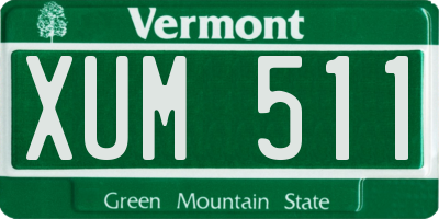 VT license plate XUM511