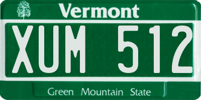 VT license plate XUM512
