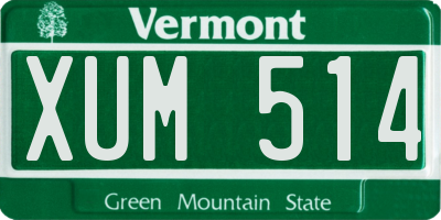 VT license plate XUM514