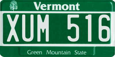VT license plate XUM516