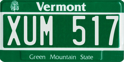 VT license plate XUM517