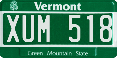 VT license plate XUM518