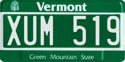 VT license plate XUM519