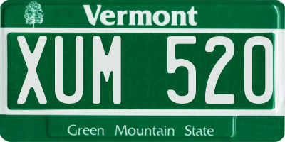 VT license plate XUM520