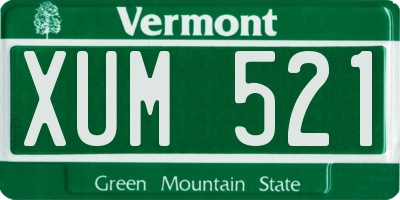 VT license plate XUM521