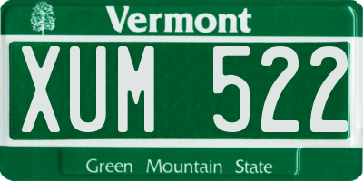 VT license plate XUM522