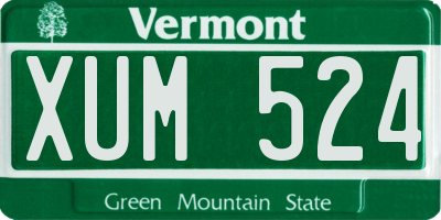 VT license plate XUM524
