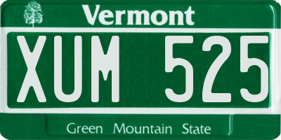 VT license plate XUM525