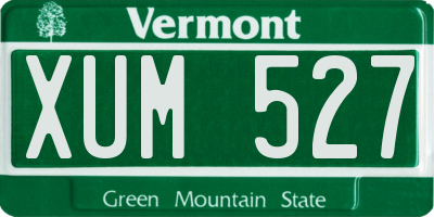 VT license plate XUM527