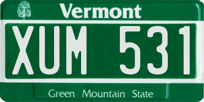 VT license plate XUM531