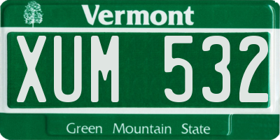VT license plate XUM532