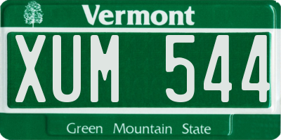 VT license plate XUM544