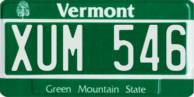 VT license plate XUM546