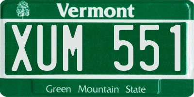 VT license plate XUM551