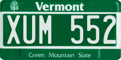 VT license plate XUM552