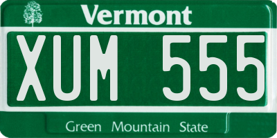 VT license plate XUM555