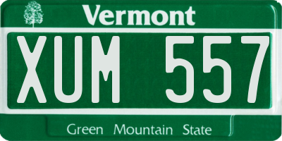 VT license plate XUM557