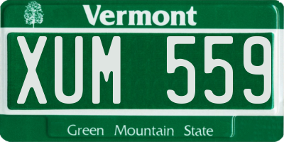 VT license plate XUM559