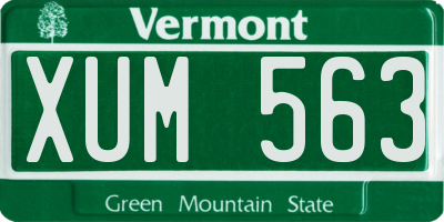 VT license plate XUM563