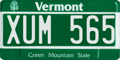 VT license plate XUM565