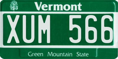 VT license plate XUM566