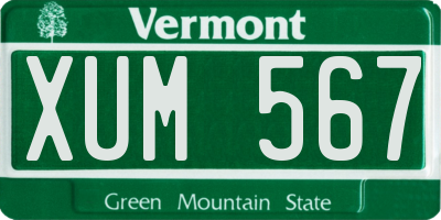 VT license plate XUM567