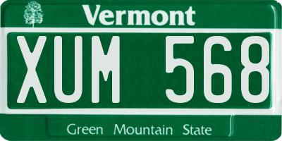 VT license plate XUM568