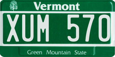 VT license plate XUM570
