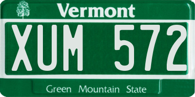 VT license plate XUM572